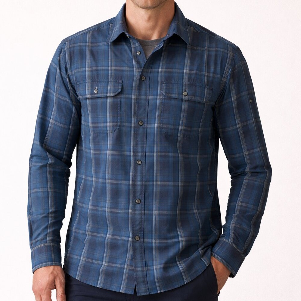 Kuhl Blue Plaid Men's Shirt Size Medium Like New Condition Gorpcore